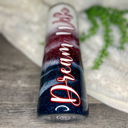 4th of July Tumbler | Personalized Red, White & Blue Glitter Tumbler | Patriotic Ombre Tumbler | Merica' Cup | American Pride Tumbler | American Cup | Vacation gift | Gift for her