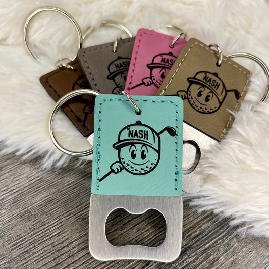 Custom Leather Bottle Opener Keychain | Groomsmen gift | New Home Gift | Personalized Leather Gift | Laser Engraved Keychain