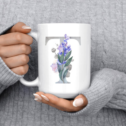 Personalized Mug | Floral Letter Coffee Mug | Mug for Mom | Mother's Day Mug | Coffee Mug