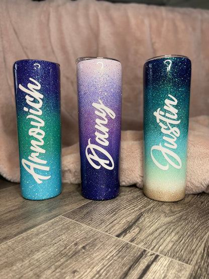 Ombre Glitter Tumbler | Colorful Glitter Tumbler | Gift for friend | Gift for drinker