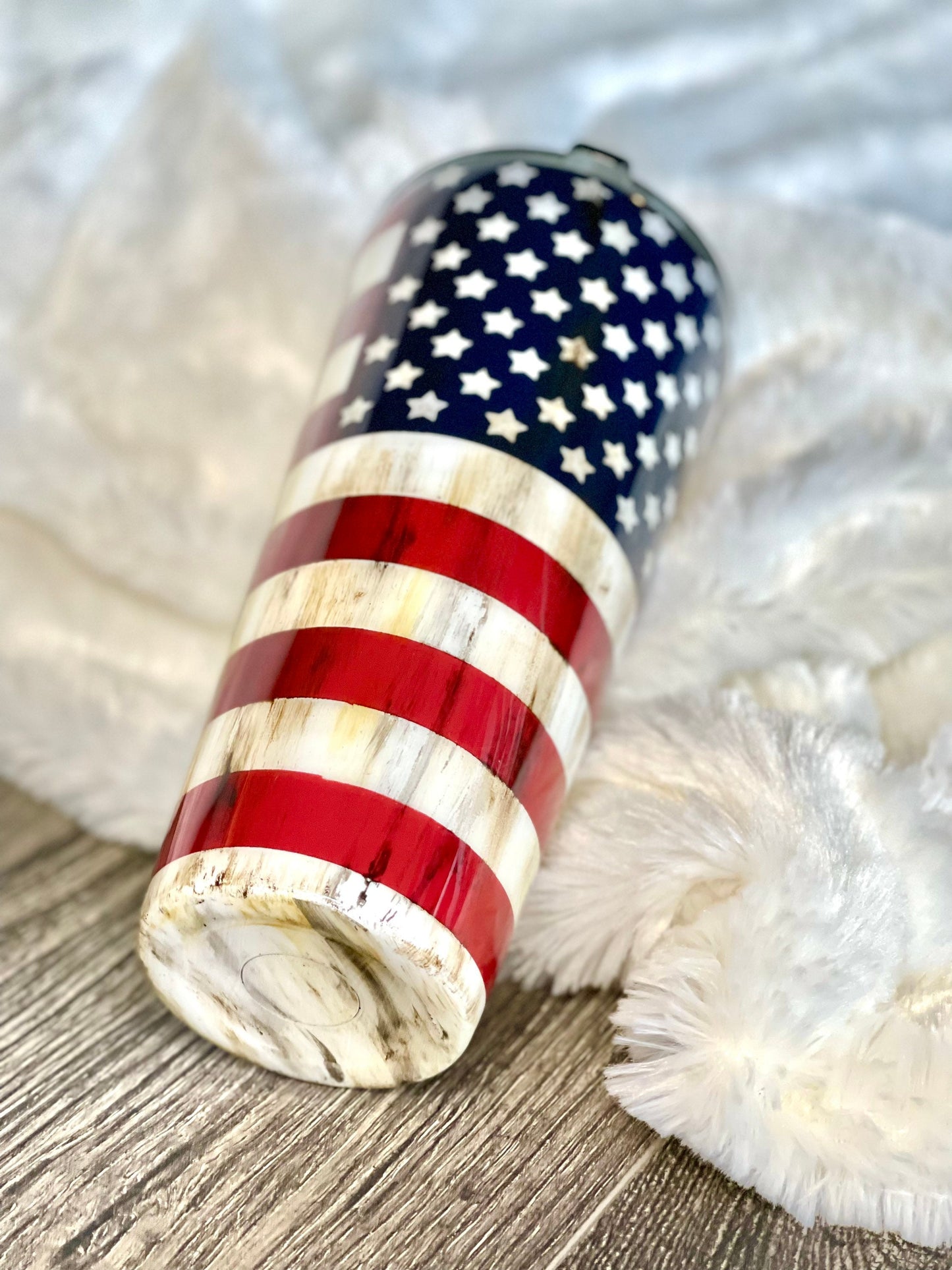 Distressed American Flag Tumbler | Patriotic tumbler | 4th of July tumbler | American Pride cup