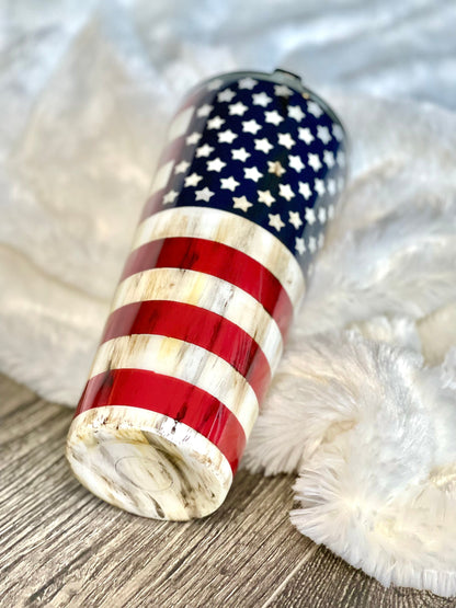 Distressed American Flag Tumbler | Patriotic tumbler | 4th of July tumbler | American Pride cup