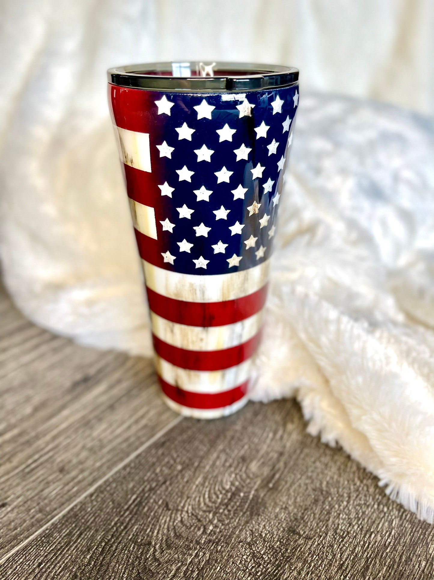 Distressed American Flag Tumbler | Patriotic tumbler | 4th of July tumbler | American Pride cup