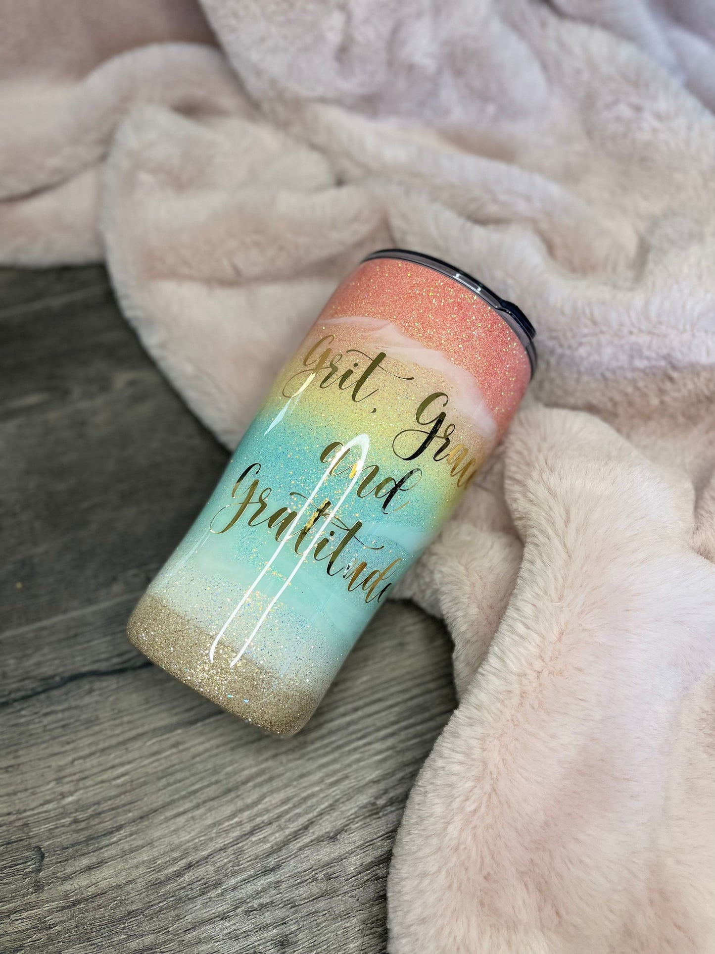 Glitter Sunrise Glitter Tumbler | Beachy Tumbler | Vacation gift | Girls Trip Gift | Family Vacation Cup