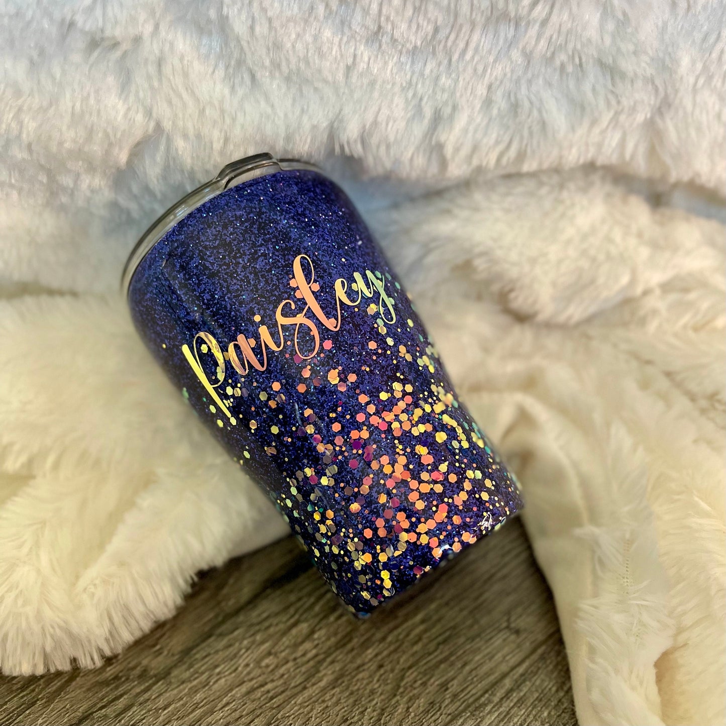 Celebration Glitter Tumbler | Purple Glitter tumbler | Birthday Tumbler | New Year Tumbler