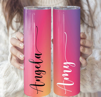 Pink Purple Ombre Tumbler | Hot Pink tumbler | Girls Tumbler | Teen tumbler | Purple Glow Tumbler