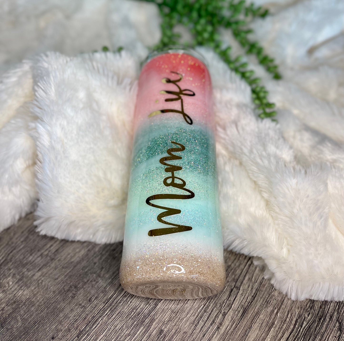 Tahitian Sunset Glitter Tumbler | Glitter tumbler | Sunset tumbler | Personalized tumbler | Custom gifts | Gift for her | Bridal party gifts