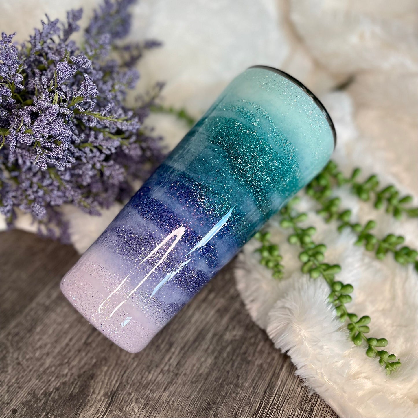 Purple Teal Glitter Tumbler | Glitter tumbler | Girls tumbler | Personalized tumbler | Custom gifts | Gift for her | Gift for teen