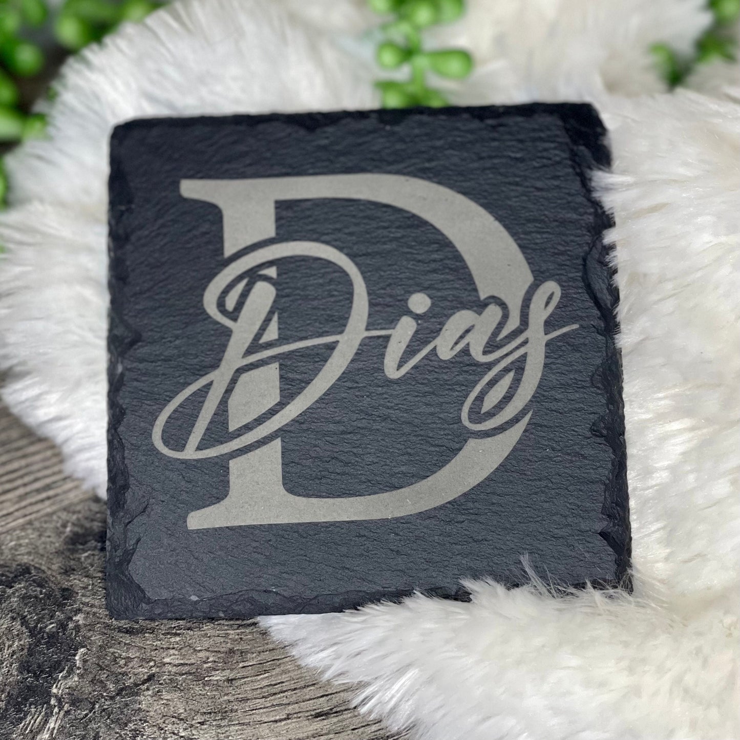 Personalized Slate Coaster Set 4 pack | Custom Coasters | Family Bar Coaster Set | Gift for Dad | Man Cave Decor | Personalized Housewarming Gift