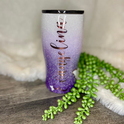 Purple Ombre Glitter Tumbler, Glitter tumbler, girls tumbler, Personalized tumbler, Custom gifts, Gift for her, Bridal party gifts