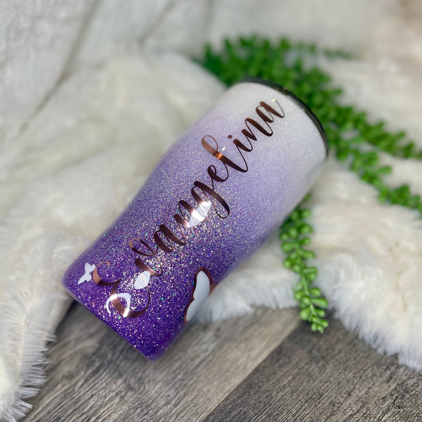 Purple Ombre Glitter Tumbler, Glitter tumbler, girls tumbler, Personalized tumbler, Custom gifts, Gift for her, Bridal party gifts