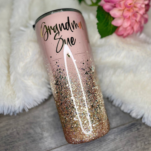 Nude and Gold Tumbler | Bridesmaid gift | Personalized gift for Mom | Gift for Gram | Women’s Birthday Gift